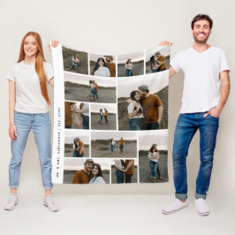 Modern 13 Photo Collage Editable Färg Fleecefilt
