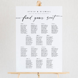 Modern 14 Bord Hitta ditt sittplatsschema Poster