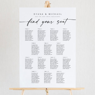 Modern 14 Bord Hitta ditt sittplatsschema Poster