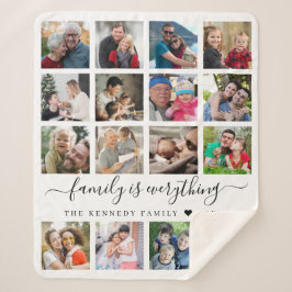 Modern 16 foto Collage Quote Family Namn 