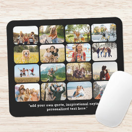 Modern 16 fotokollage med offert musmatta
