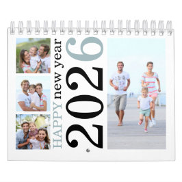 Modern 17 foton fet typografi 2026 kalender