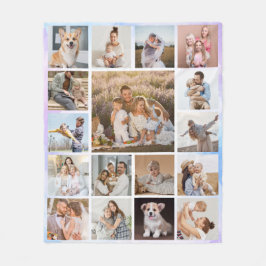 Modern 17 Photo Collage Gentle Fleece Blanket