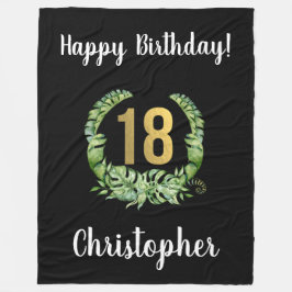 Modern 18:e födelsedag svarta pojkar Namn Fleecefilt