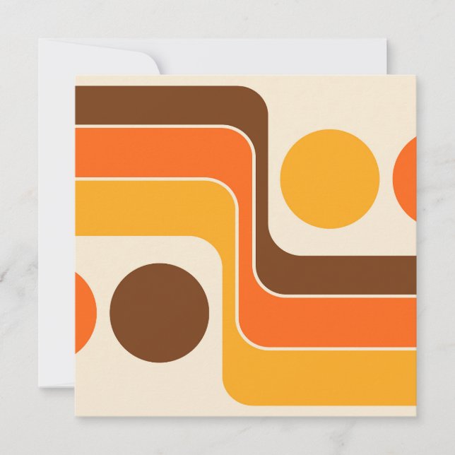Modern 1970-tals Retro Stil Geometrisk Design Inbjudningar (Framsida)