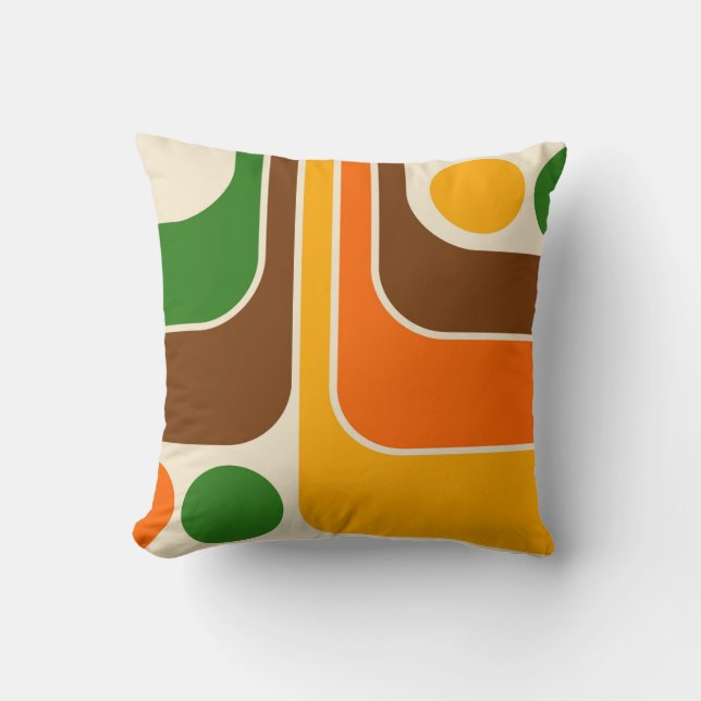 Modern 1970-tals Retro Stil Geometrisk Design Kudde (Framsida)