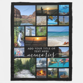 Modern 19 fotokollage-skript MINNER Färg Fleecefilt