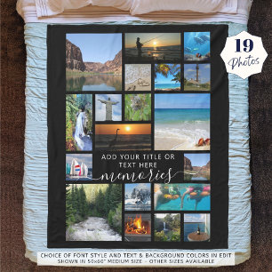 Modern 19 Photo Collage Script MEMORIES Fleecefilt