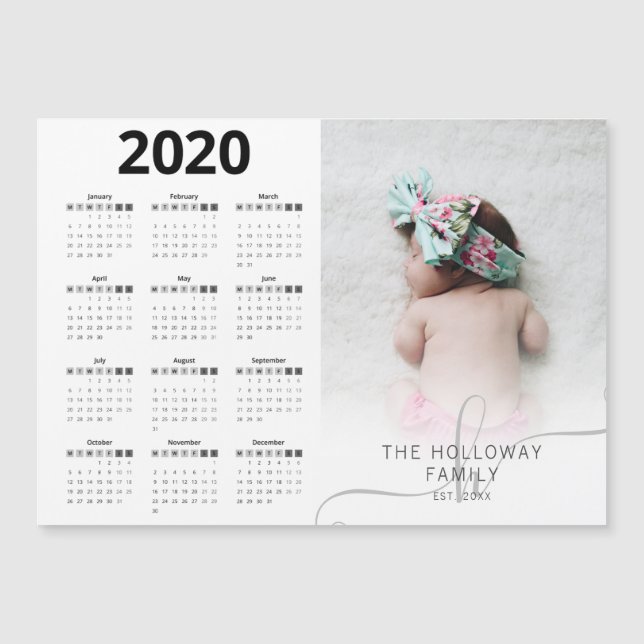 Modern 2020-kalenderfotofamiljens typografi (Framsida)