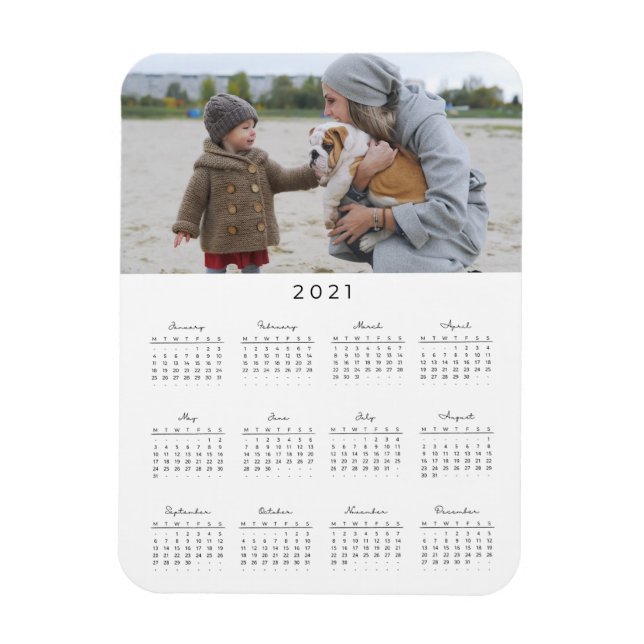 Modern 2021-fotokalender magnet (Vertikal)