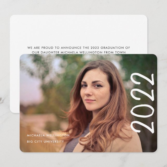 Modern 2022 Script 1-foto Universiteten Studenten Meddelande (Fram/baksida)