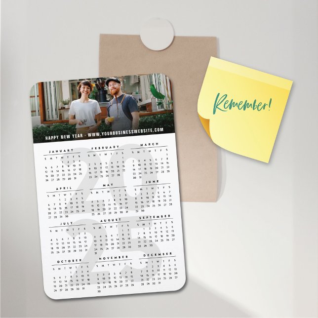 Modern 2023-kalender - enkelt nyårfoto magnet (Modern White 2025 Calendar Simple Holiday Photo Flexible Magnet @ fat_fa_tin)