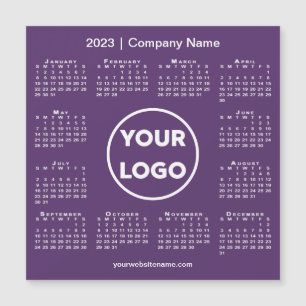 Modern 2023 Kalender Företagets logotyp på lila ma