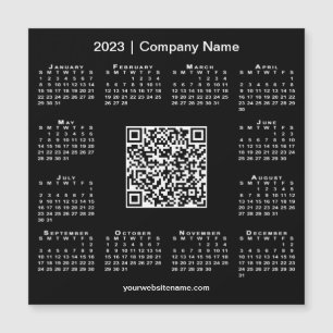 Modern 2023-kalender - QR-kod, svart magnet