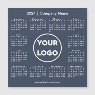 Modern 2024 Calendar Company Logotyp Navy Blue Mag