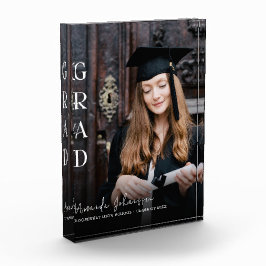 Modern 2024 Grad White Script Overlay Keepsak