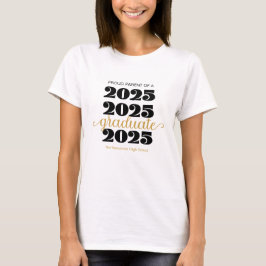 Modern 2025 års stolta förälder Guld Black Student T Shirt