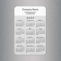 Modern 2025 Calendar Company Namn Info Grått White