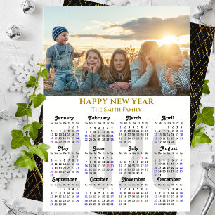 Modern 2025 Calendar Photo Guld-skript - minimalis Julkort