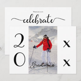 Modern 2025-fotoStudentfest i skript Inbjudningar