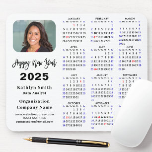 Modern 2025-kalender - affärsfotominimalistisk musmatta