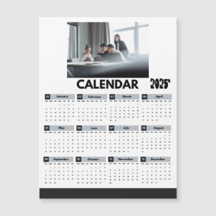 Modern 2025 Kalender Företag Foto Magnet