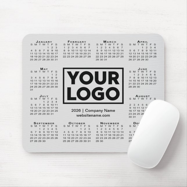 Modern 2026 Calendar Business Company Logo Gray Musmatta (Med mus)