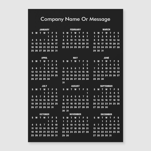 Modern 2026 Calendar Company Name Magnet (Framsida)
