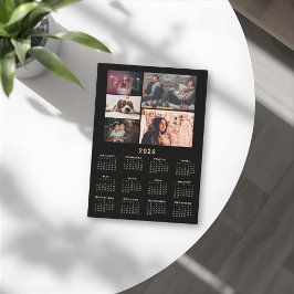 Modern 2026-kalender 5-fotosamlingskort