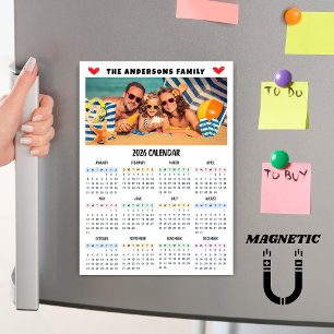 Modern 2026-kalender Anpassad fotokollage Magnet