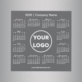 Modern 2026 Kalender Företag Logotyp Mörkgrå Magne