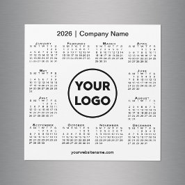 Modern 2026 Kalender Företagets Logotyp på Vit Mag