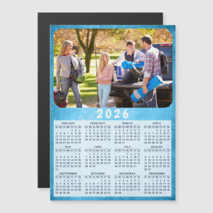 Modern 2026-kalenderfamiljens fotofärgsmagnet