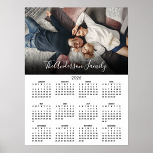 Modern 2026 Kalendern Familjefoto Poster