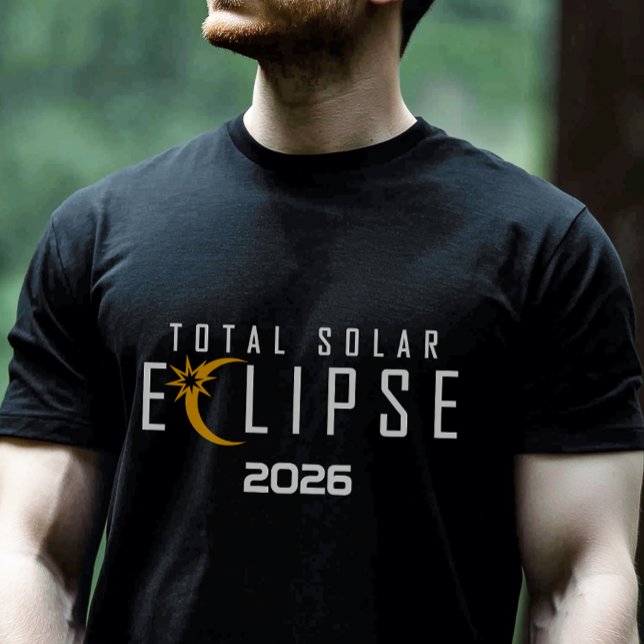 Modern 2026 Total Förmörkelse T Shirt (Total Solar Eclipse 2026 Shirt)