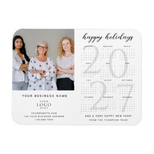 Modern 2027-kalender Företagets fotologo Magnet