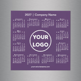 Modern 2027 Kalender Företagets Logotyp Lila Magne