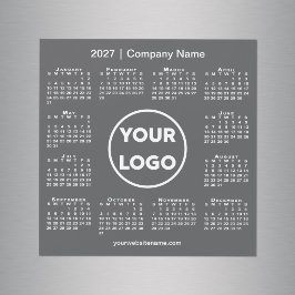 Modern 2027 Kalender Företagets Logotyp Mörkgrå Ma