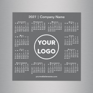 Modern 2027 Kalender Företagets Logotyp Mörkgrå Ma
