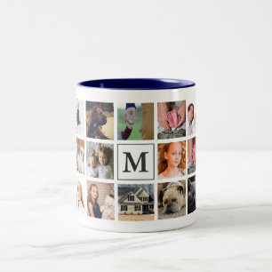 Modern 20-familjens fotosamling Monogram Två-Tonad Mugg