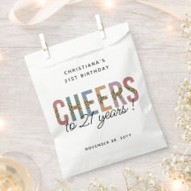 Modern 21:a födelsedag Party Leopard Skriv ut