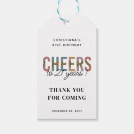 Modern 21:a födelsedag Party Leopard Skriv ut Presentetikett
