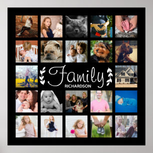Modern 22-familjsfoto Collage Laurels Poster