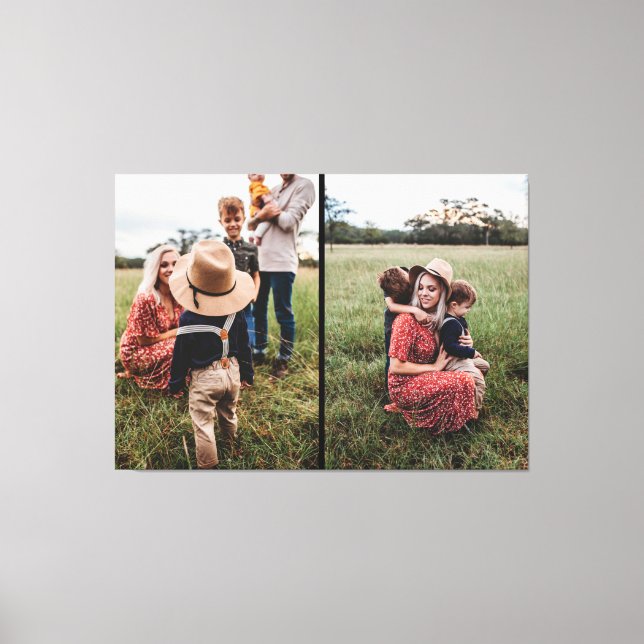 Modern 2-familjens fotosamling | Utforma din egen Canvastryck (Framsida)