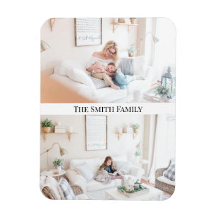 Modern 2-familjens fotosamling Utforma din egen Magnet