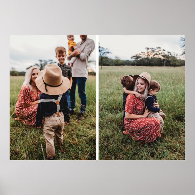 Modern 2-familjens fotosamling | Utforma din egen Poster (Framsidan)