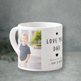 Modern 2 Foto Collage Kärlek Du Pappa Specialmugg Espressomugg