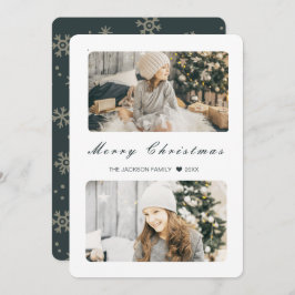 Modern 2-foto för marint God jul Julkort