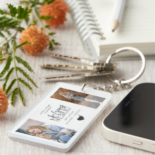 Modern 2-foto i Loving Memory Tribute Nyckelring