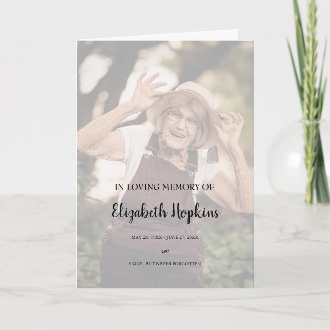 Modern 2-foto-in-Loving Memory-begravningsprogram Program (Framsida)